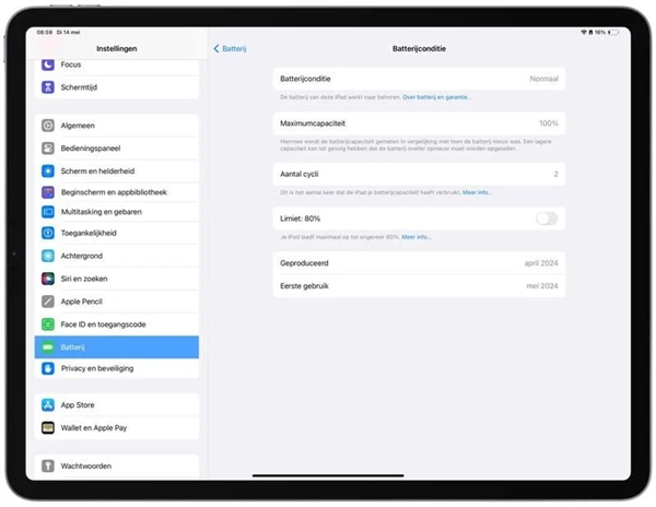 苹果新款iPad Air/Pro新增电池健康菜单:支持80%充电限制 延长寿命